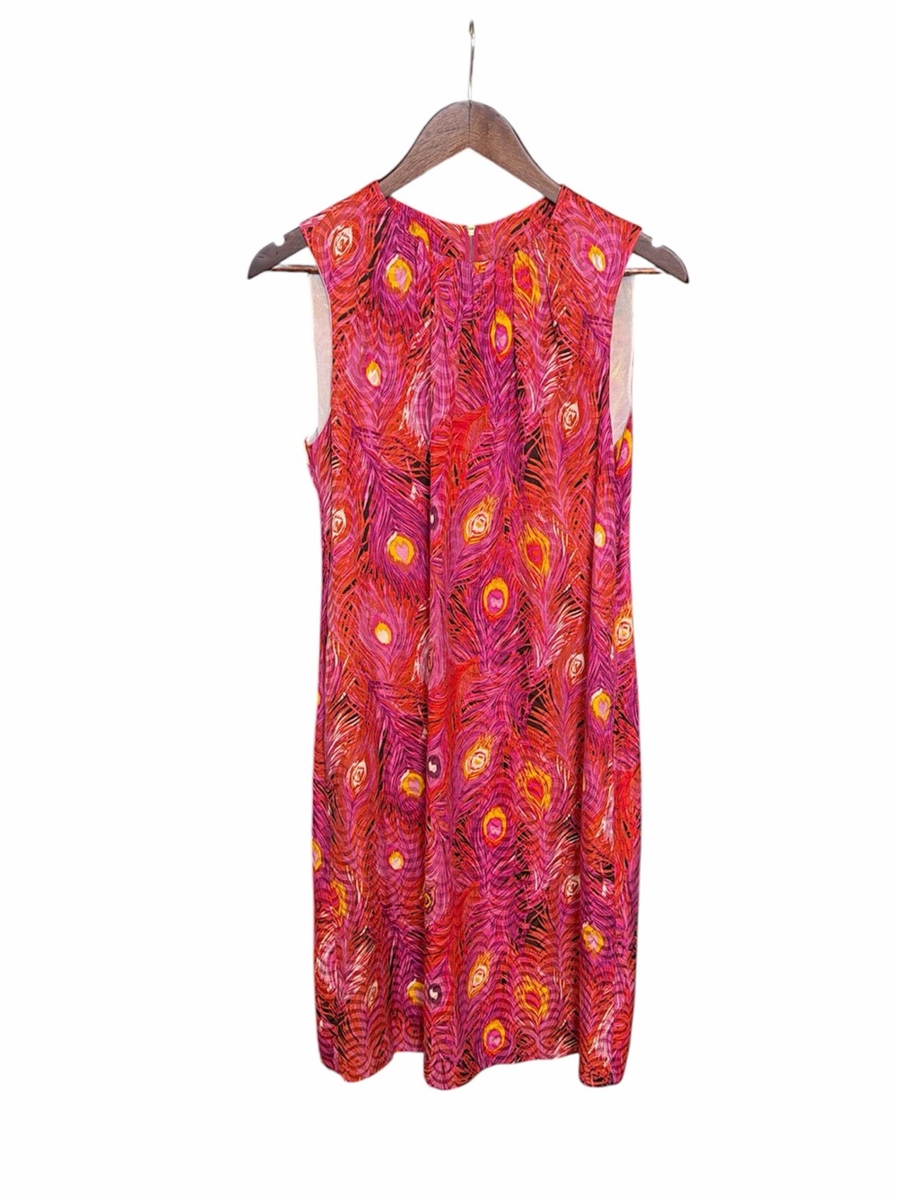 Tory Burch Zorra Peacock Feathers shift dress size‎ 6 colorful work silk blend